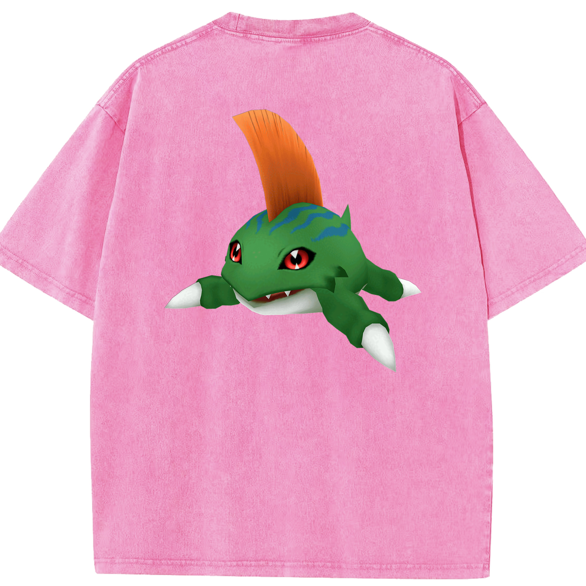 （画像用） Digimon デジタルモンスター/デジモン 綿100% ヴィンテージ風 半袖Tシャツ（背面プリント）